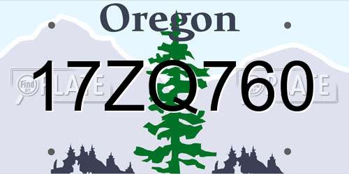 17ZQ760 Oregon License Plate