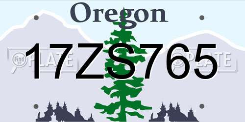 17ZS765 Oregon License Plate