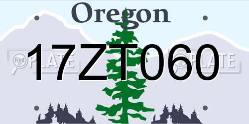 17ZT060 Oregon License Plate