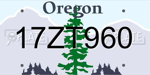 17ZT960 Oregon License Plate
