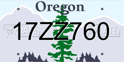 17ZZ760 Oregon License Plate
