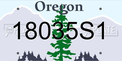 18035S1 Oregon License Plate