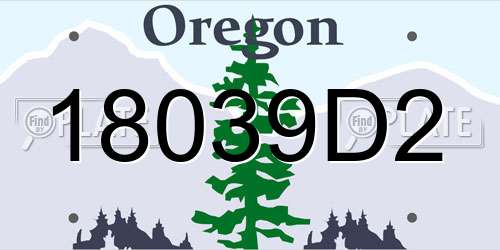 18039D2 Oregon License Plate