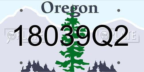 18039Q2 Oregon License Plate