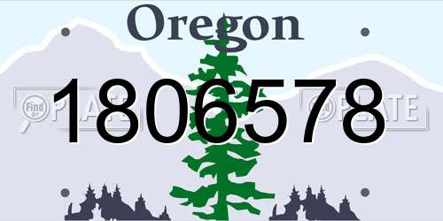 1806578 Oregon License Plate