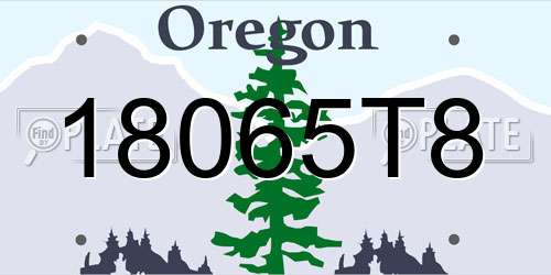 18065T8 Oregon License Plate