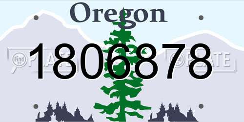 1806878 Oregon License Plate