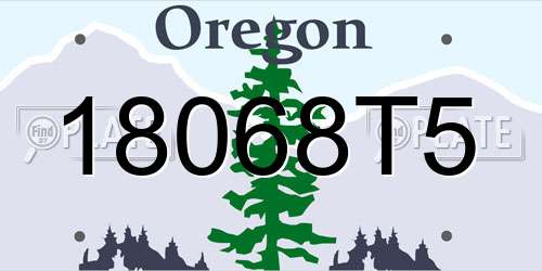 18068T5 Oregon License Plate