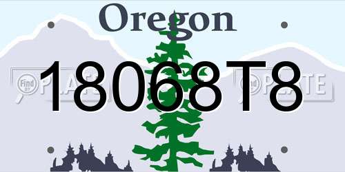 18068T8 Oregon License Plate