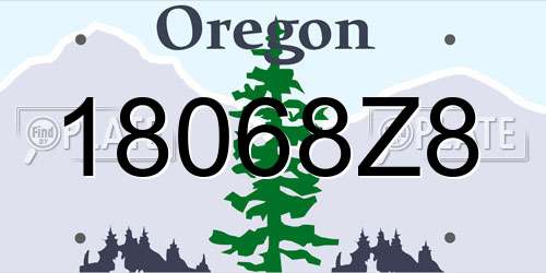 18068Z8 Oregon License Plate