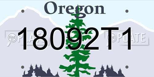 18092T1 Oregon License Plate