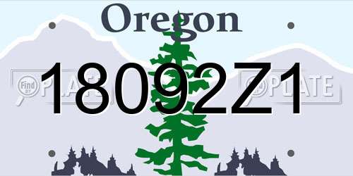 18092Z1 Oregon License Plate