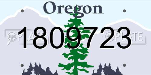 1809723 Oregon License Plate