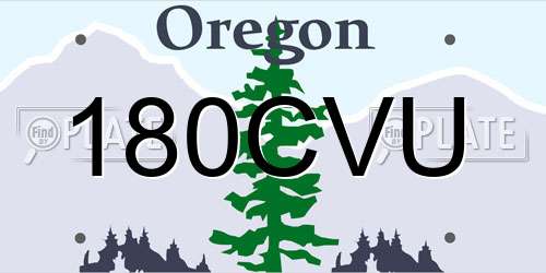 180CVU Oregon License Plate