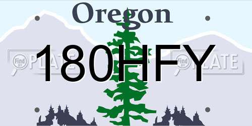 180HFY Oregon License Plate