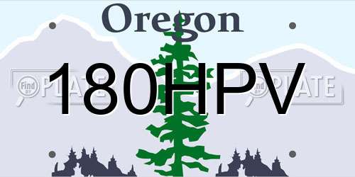 180HPV Oregon License Plate