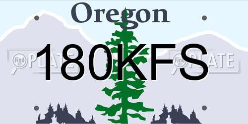 180KFS Oregon License Plate