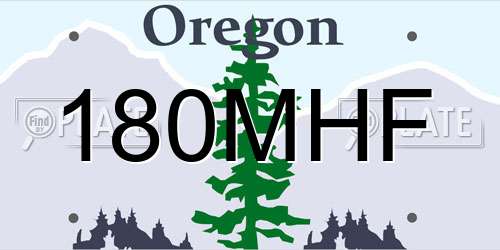 180MHF Oregon License Plate