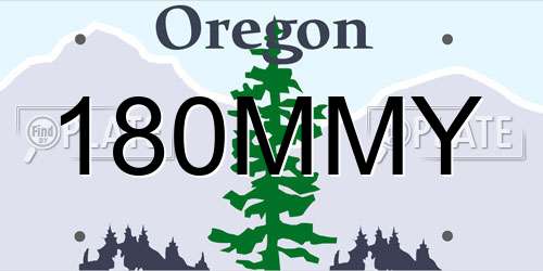 180MMY Oregon License Plate