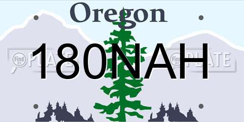 180NAH Oregon License Plate