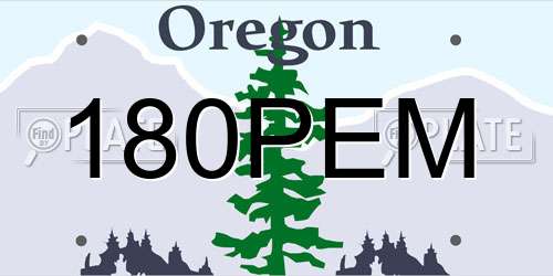 180PEM Oregon License Plate
