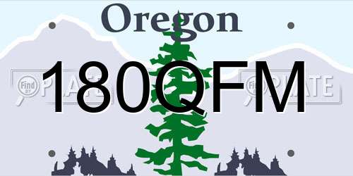 180QFM Oregon License Plate