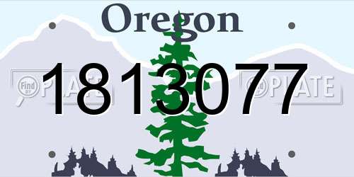 1813077 Oregon License Plate