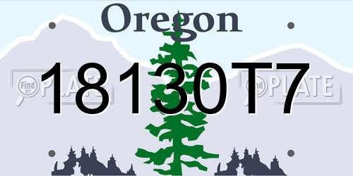 18130T7 Oregon License Plate