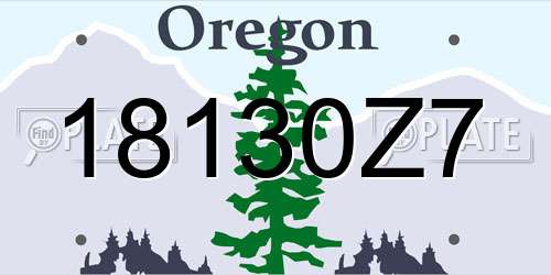 18130Z7 Oregon License Plate