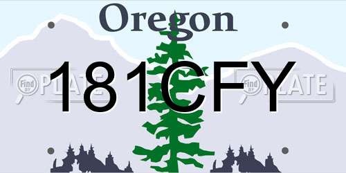 181CFY Oregon License Plate