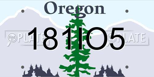 181IO5 Oregon License Plate