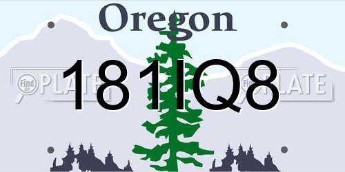 181IQ8 Oregon License Plate
