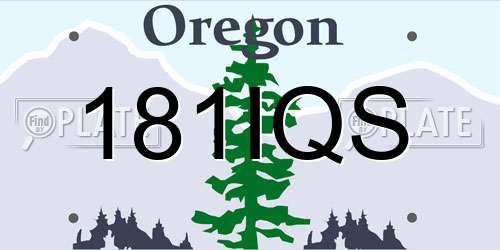 181IQS Oregon License Plate