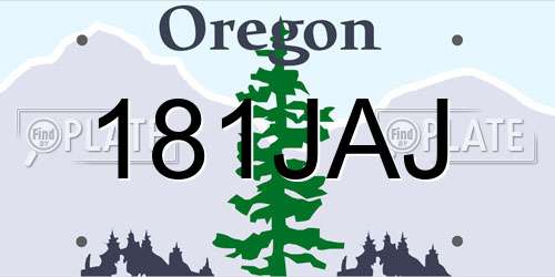 181JAJ Oregon License Plate