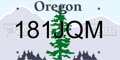 181JQM Oregon License Plate