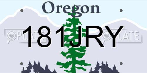181JRY Oregon License Plate