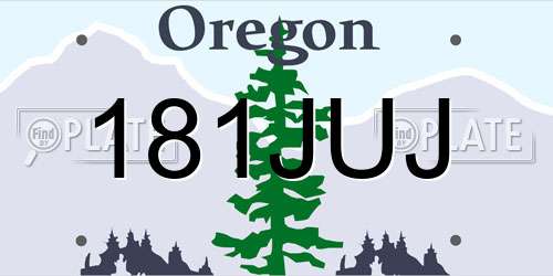 181JUJ Oregon License Plate