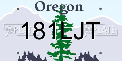 181LJT Oregon License Plate