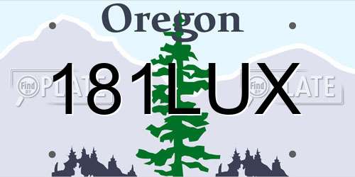 181LUX Oregon License Plate