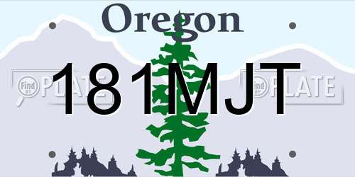 181MJT Oregon License Plate