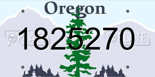 1825270 Oregon License Plate
