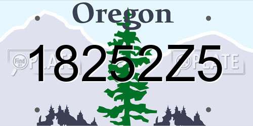18252Z5 Oregon License Plate