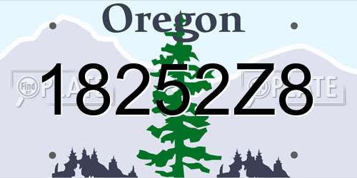 18252Z8 Oregon License Plate