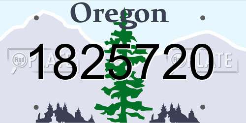 1825720 Oregon License Plate