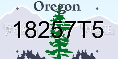 18257T5 Oregon License Plate