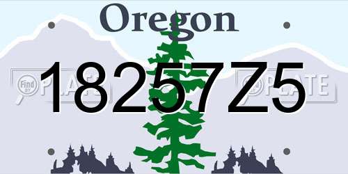 18257Z5 Oregon License Plate