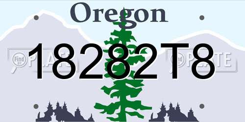 18282T8 Oregon License Plate