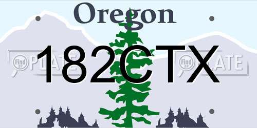 182CTX Oregon License Plate