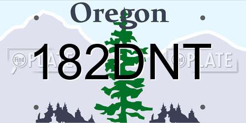182DNT Oregon License Plate