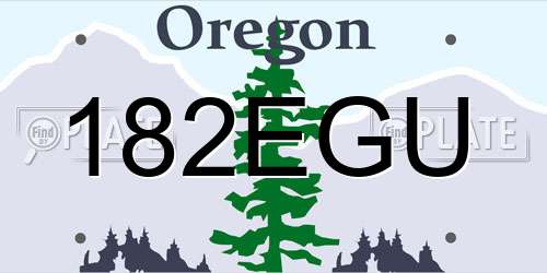182EGU Oregon License Plate